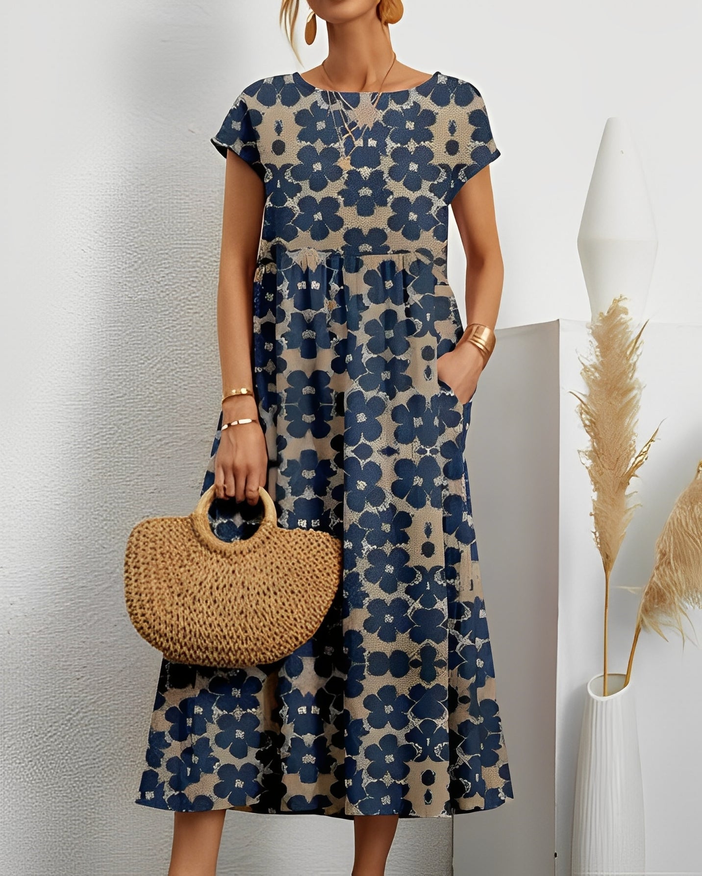 Merla - Abito midi elegante da donna con tasche