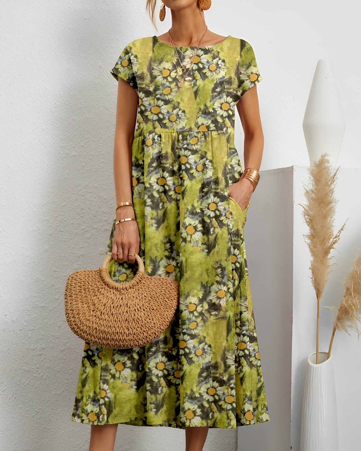 Merla - Abito midi elegante da donna con tasche