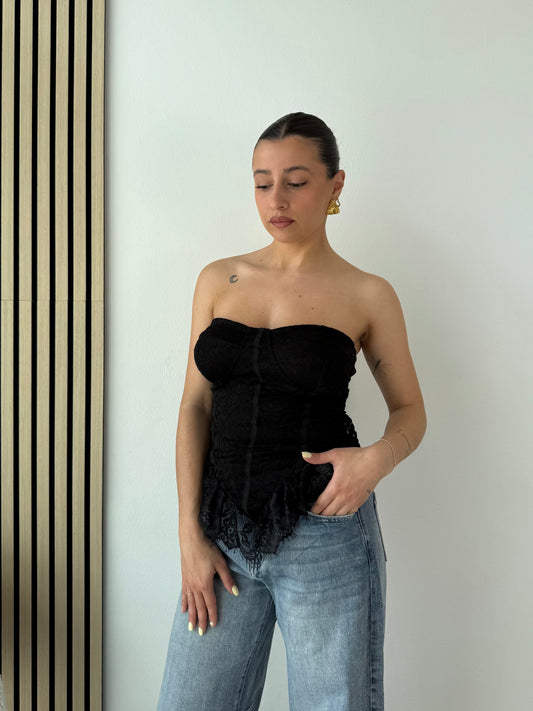 Corpetto pizzo a fascia