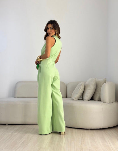 Aurora™ | Jumpsuit Drappeggiato con Nodo Sciarpa