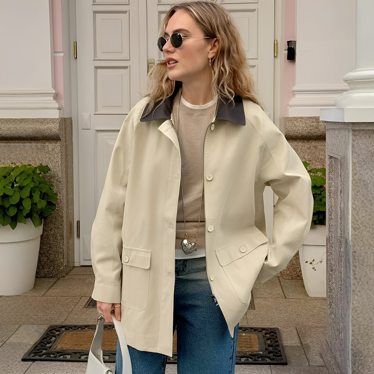 Eireen - Giacca elegante, vestibilità comoda con colletto polo per donne
