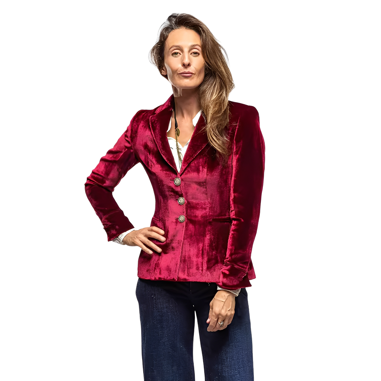 Martha - Blazer classico con colletto a revers in velluto per donne