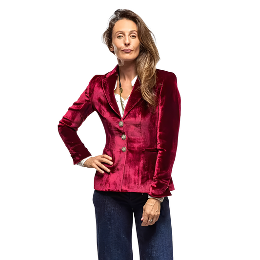 Martha - Blazer classico con colletto a revers in velluto per donne
