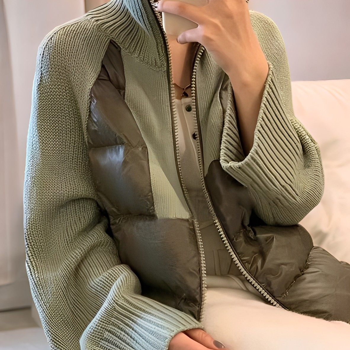 Harley - Parka casual in maglia con zip per donne 