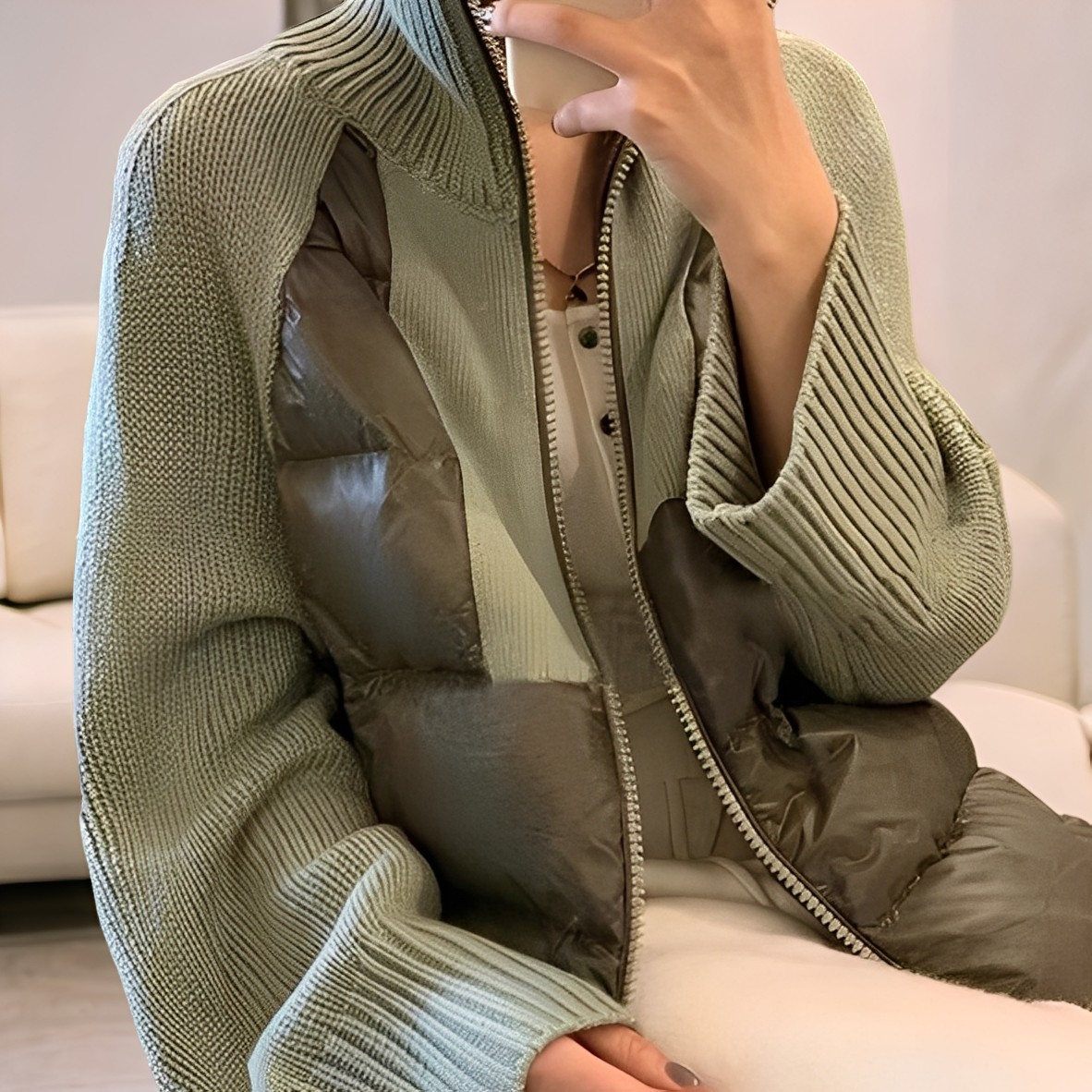 Harley - Parka casual in maglia con zip per donne 