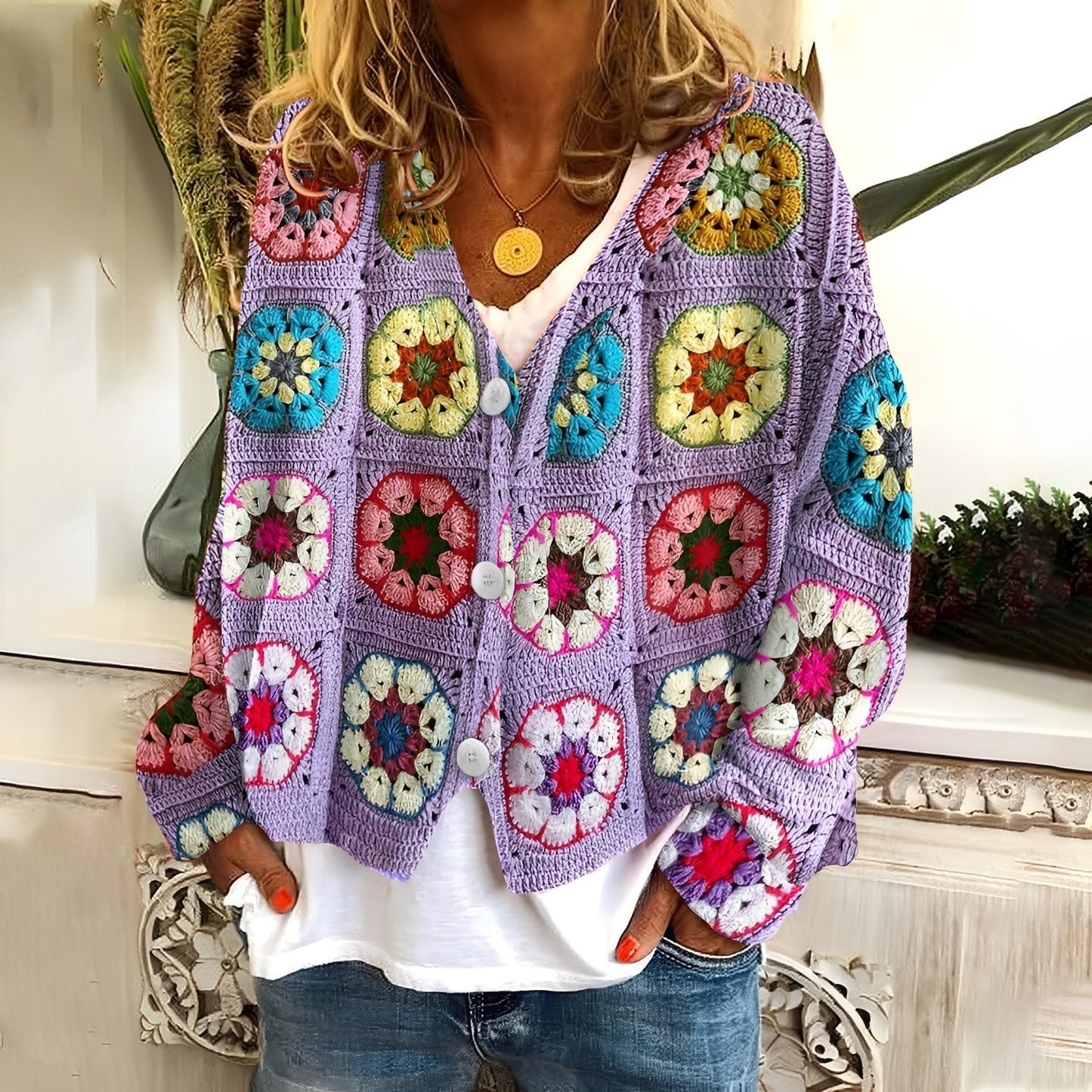 Nydia - Maglione morbido e casual con stampa per donne 