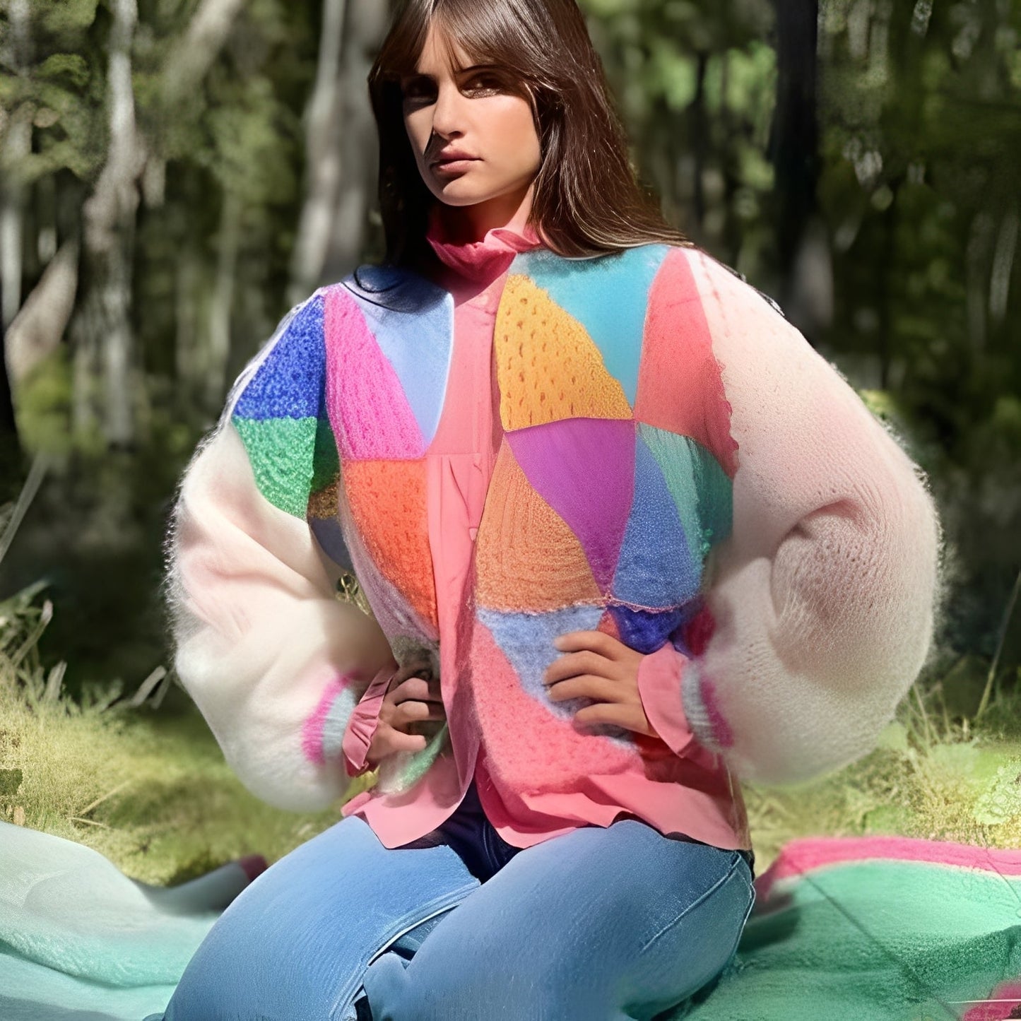Luna - Maglione caldo con colori a contrasto per donne 