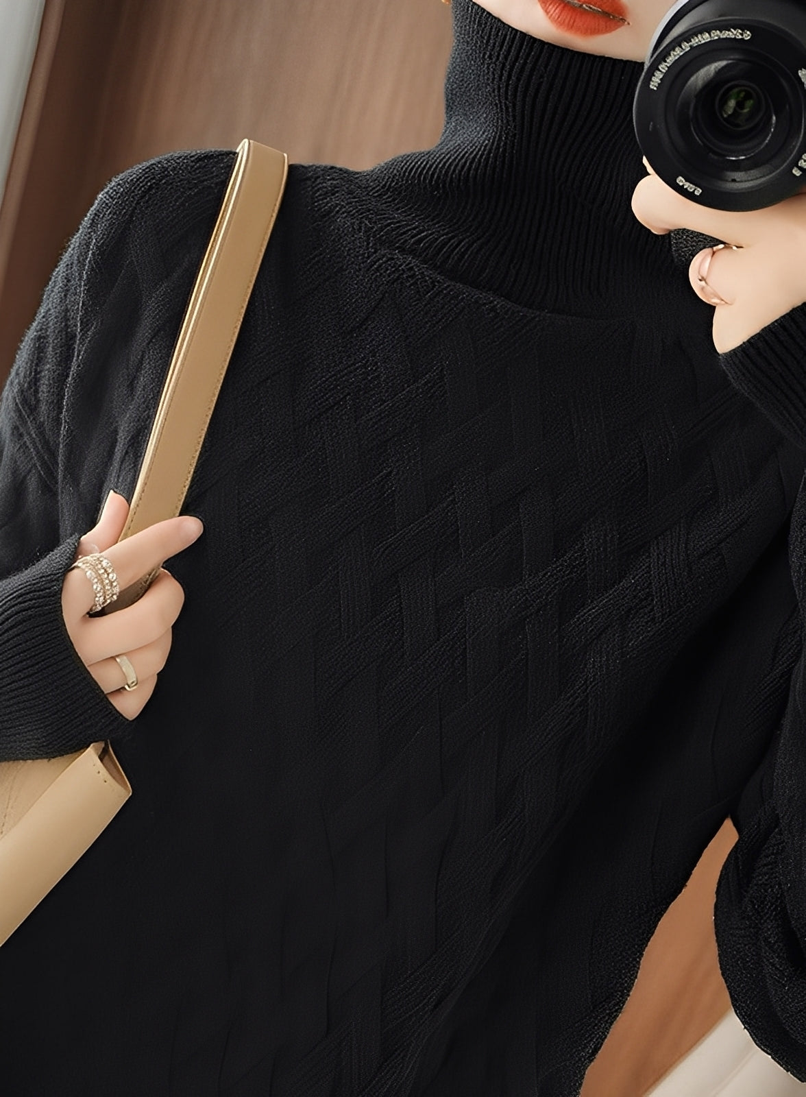 Ryanne - Maglione a collo alto in cashmere per donne 