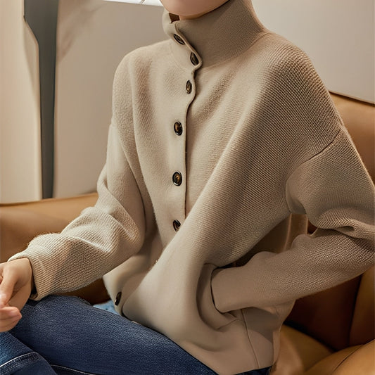 Evelynn - Maglione elegante a maglia con collo alto per donne