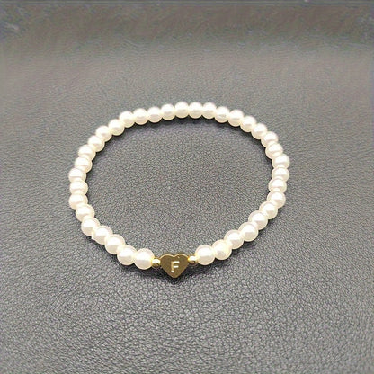 Chic Heart Initial Bracelet (A–Z)