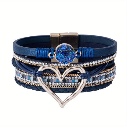 Bracciale in pelle multistrato stile Boho