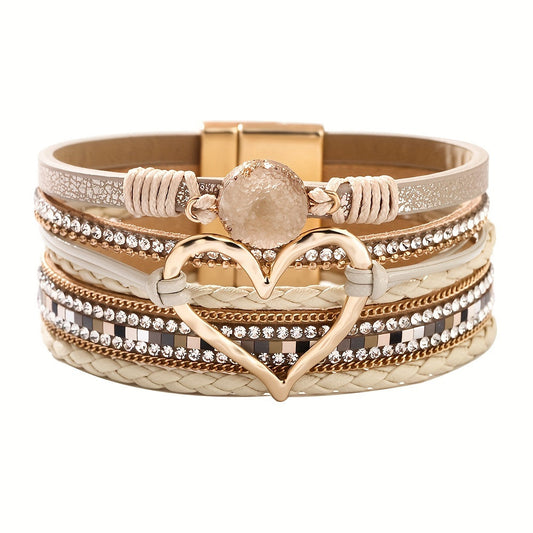 Bracciale Boho Multistrato in Pelle