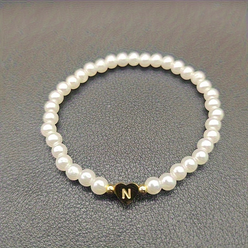 Chic Heart Initial Bracelet (A–Z)