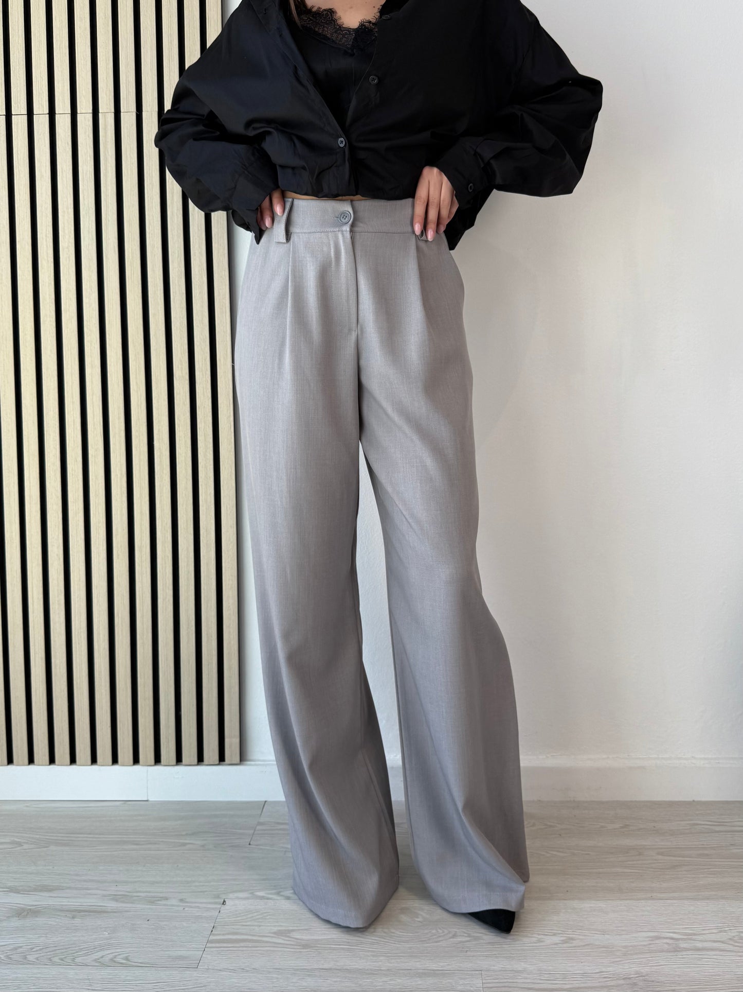 Palazzo trousers with pleats