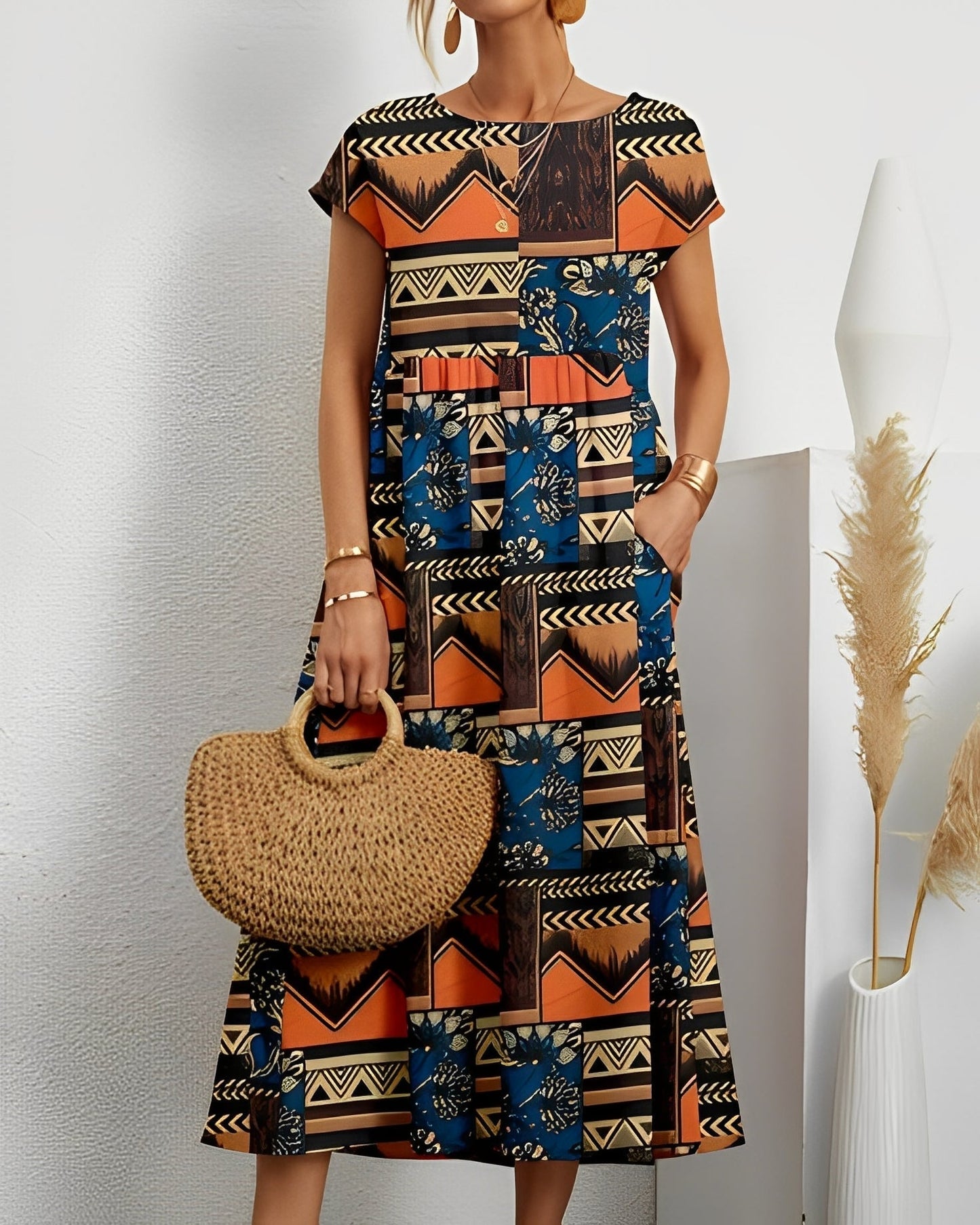 Merla - Abito midi elegante da donna con tasche