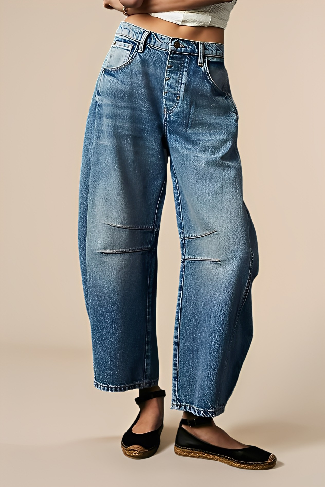 Jocelyn - Jeans casual a gamba larga per donne 