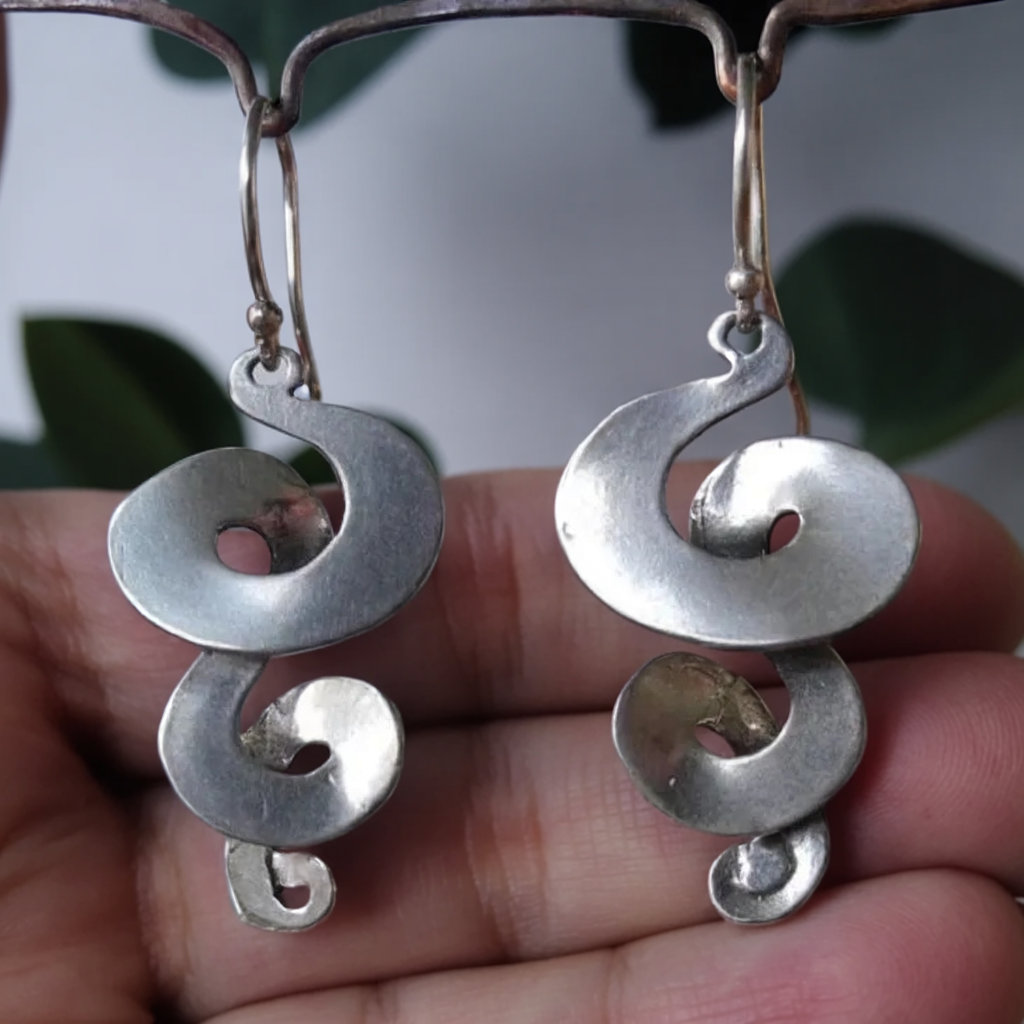 Sterling Silver Vintage Spiral Earrings