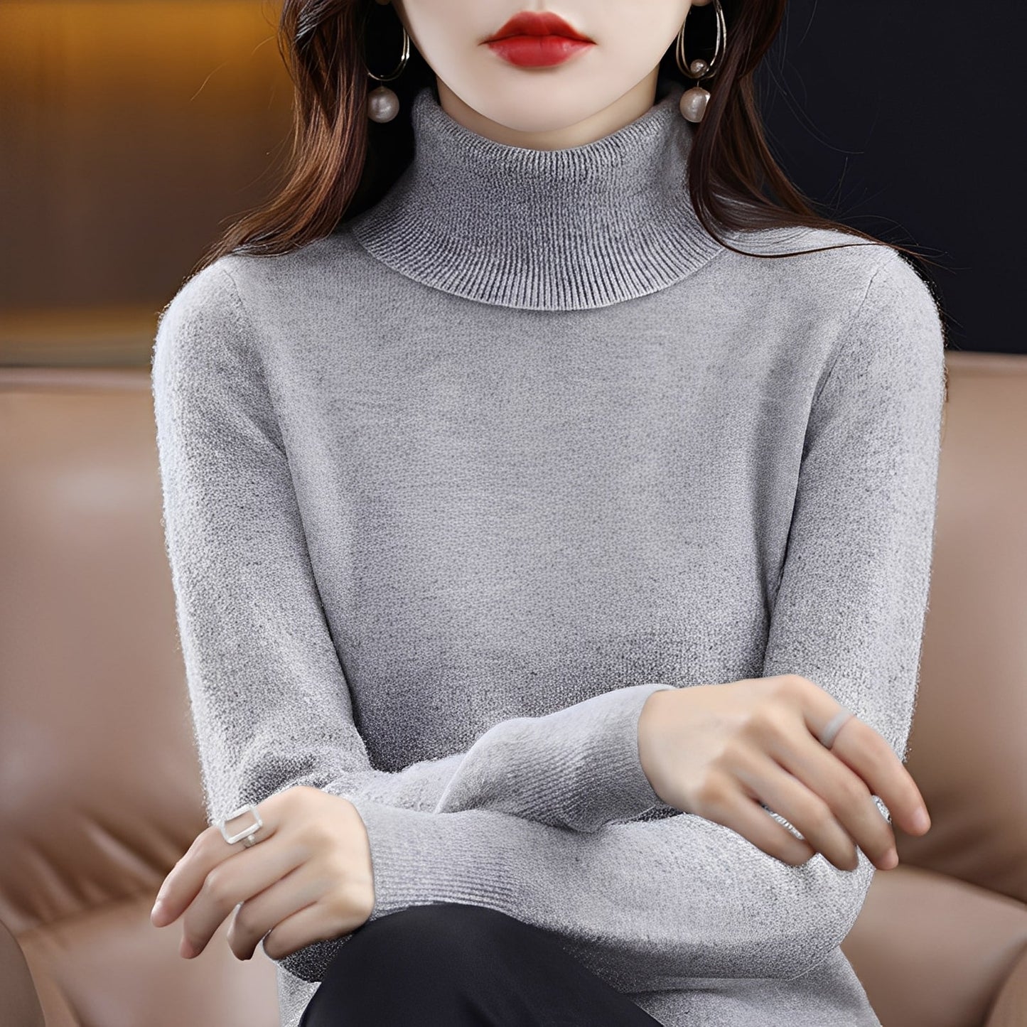 Jocelin - Maglione dolcevita sottile per donne 