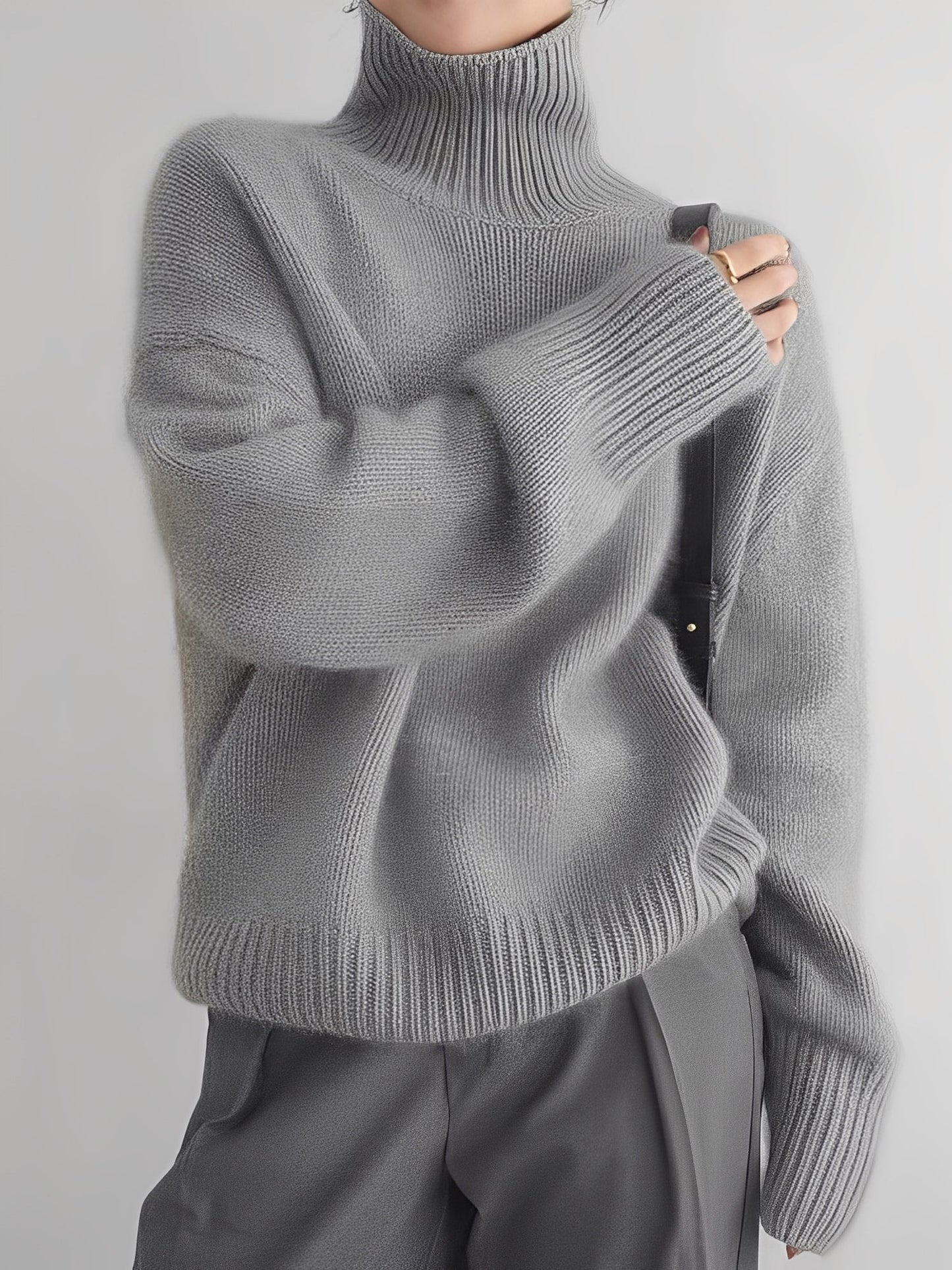 Yvette - Maglione a collo alto in cashmere per donne 