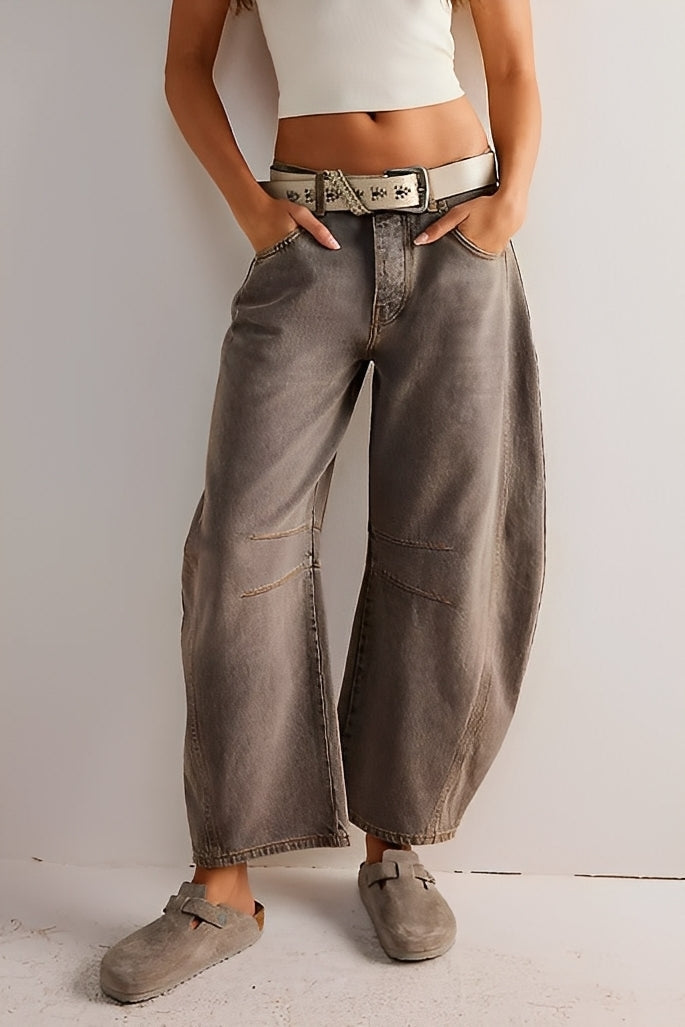 Jocelyn - Jeans casual a gamba larga per donne 