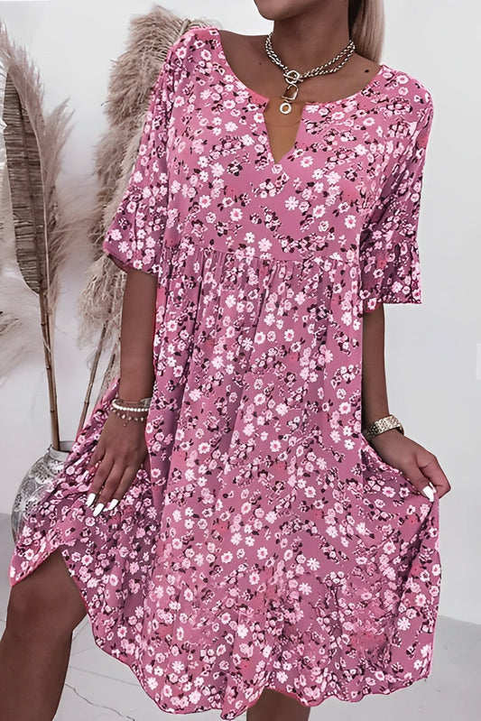 Muriel - Motivo floreale con scollo a V per donne