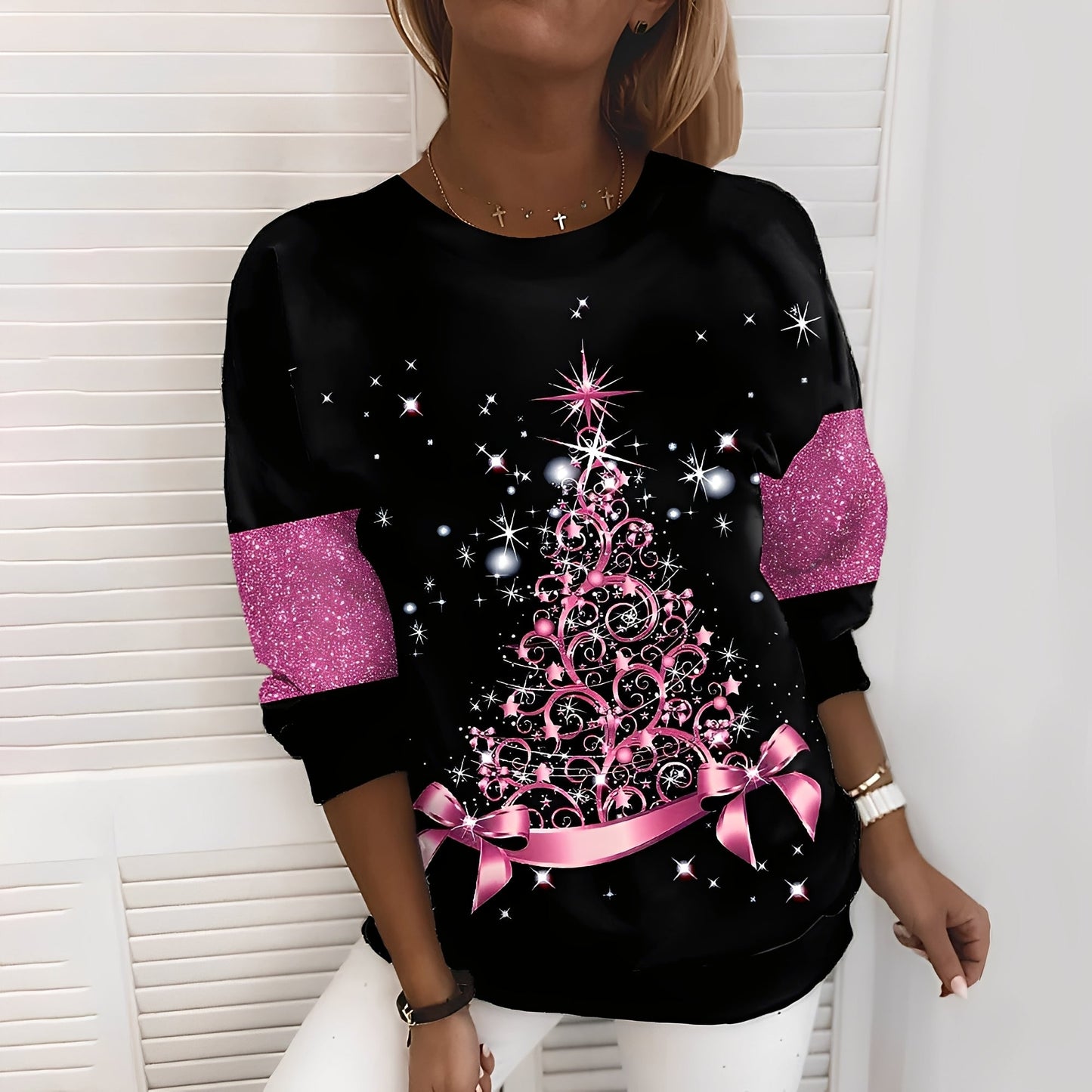 Elizabeth - Maglione festivo con motivo albero per donne