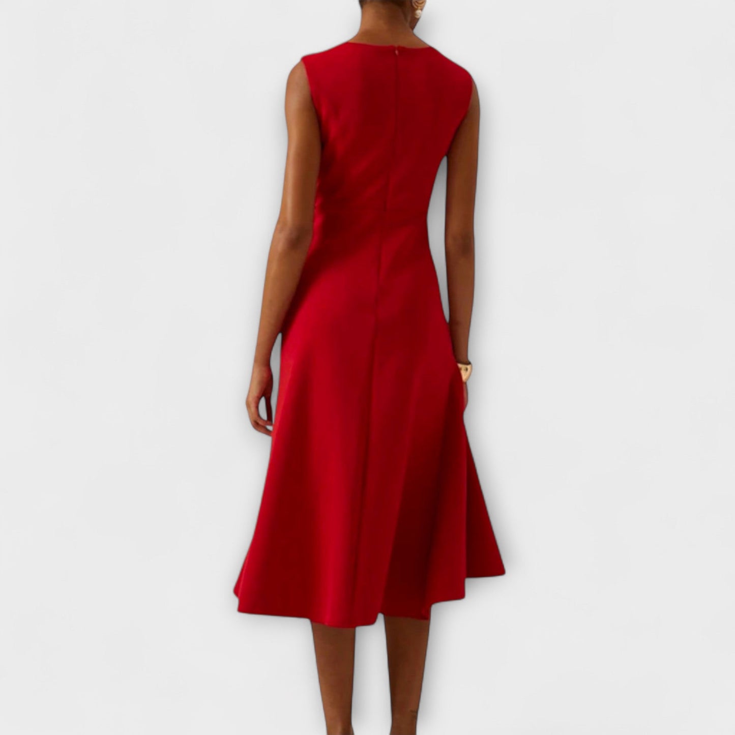 Juliette Abito Midi Drappeggiato con Volant – Abito Asimmetrico da Cocktail e Cerimonia
