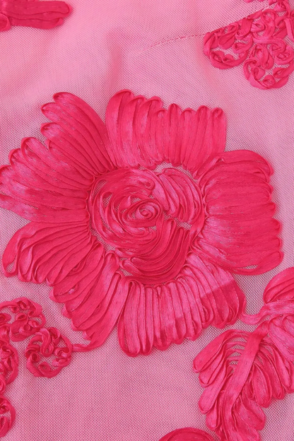 Amara™ | Abito Lungo con Fiori 3D in Raso