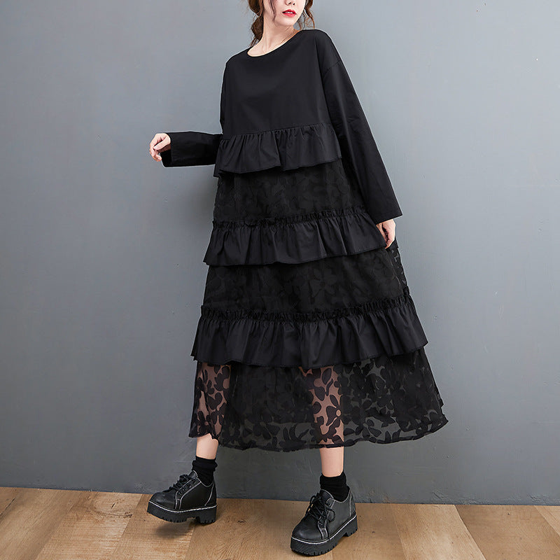 Lauryn - Abito bohemien casual con rouches per donne 