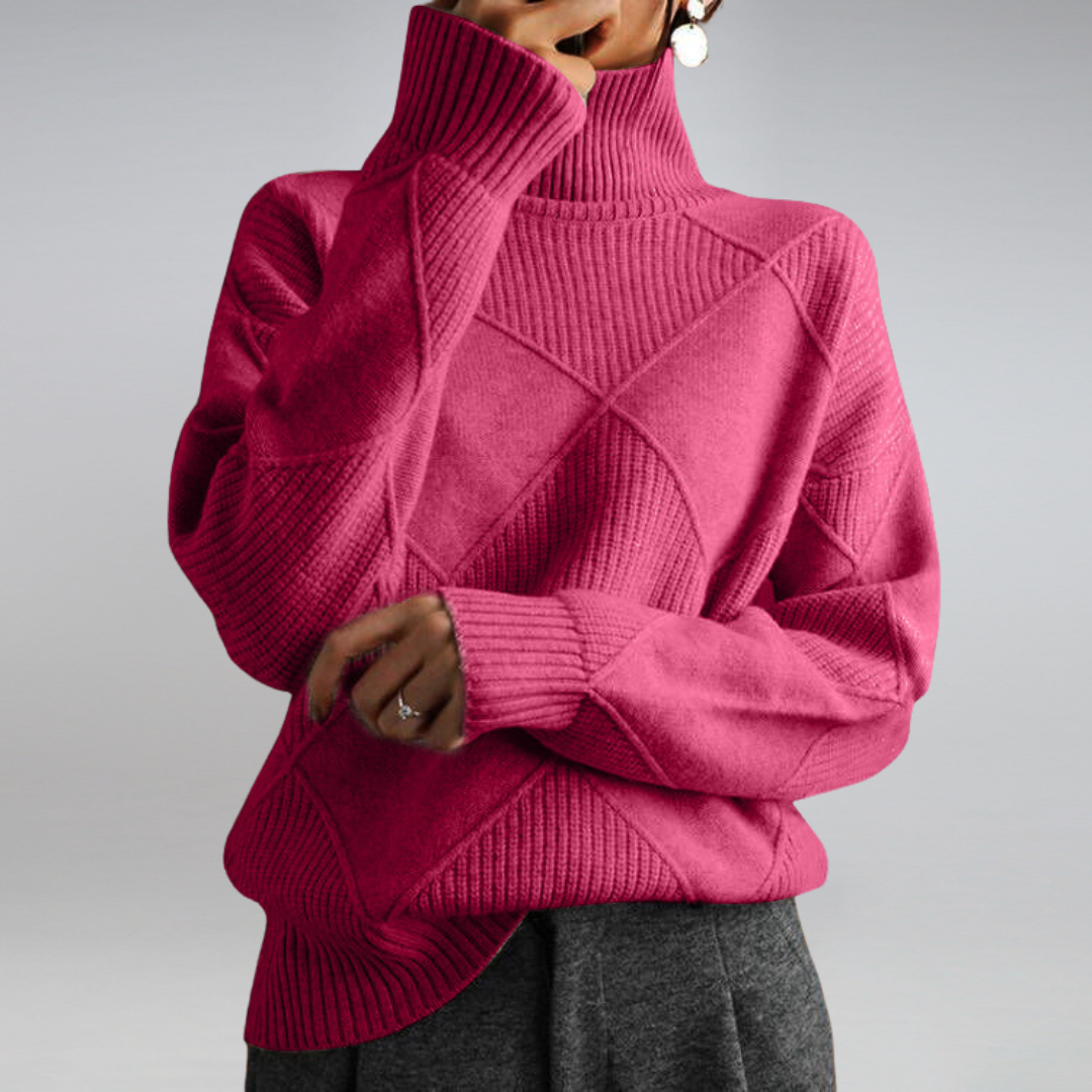 Ashlie - Comodo, caldo maglione a collo alto per donne