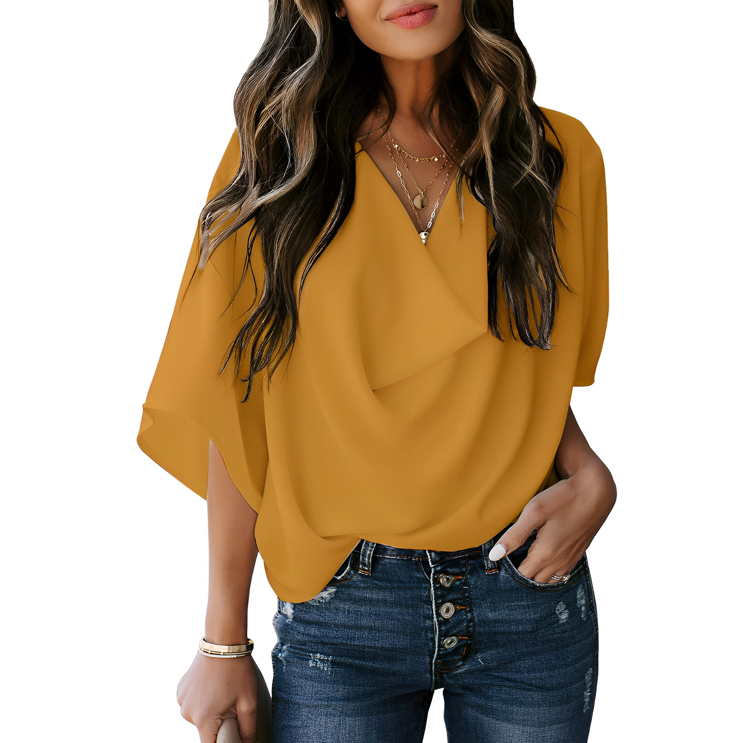 Nicholas - Blusa ampia con scollo a V per donne 