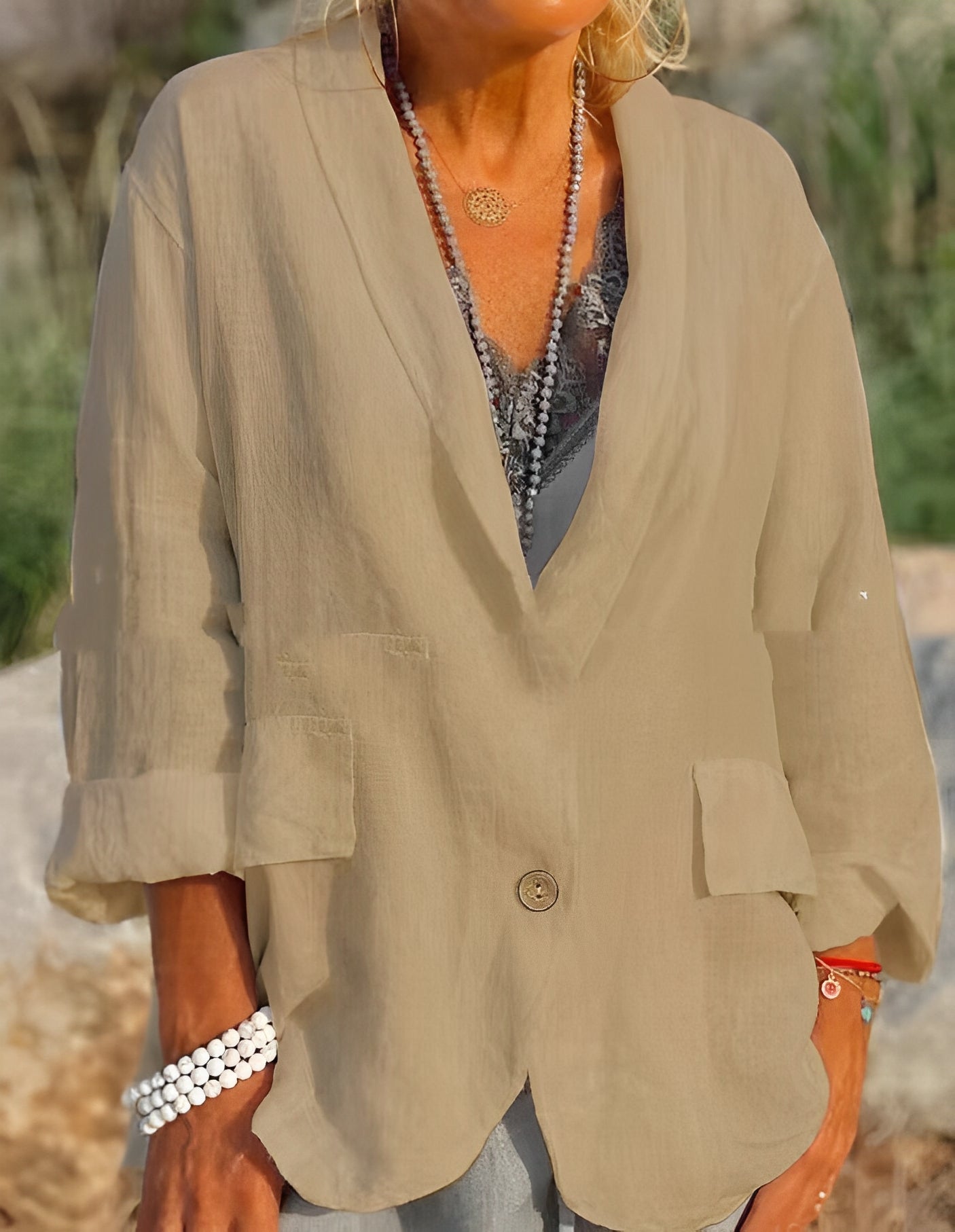 Louisa - Giacca di lino casual e ampia per donne
