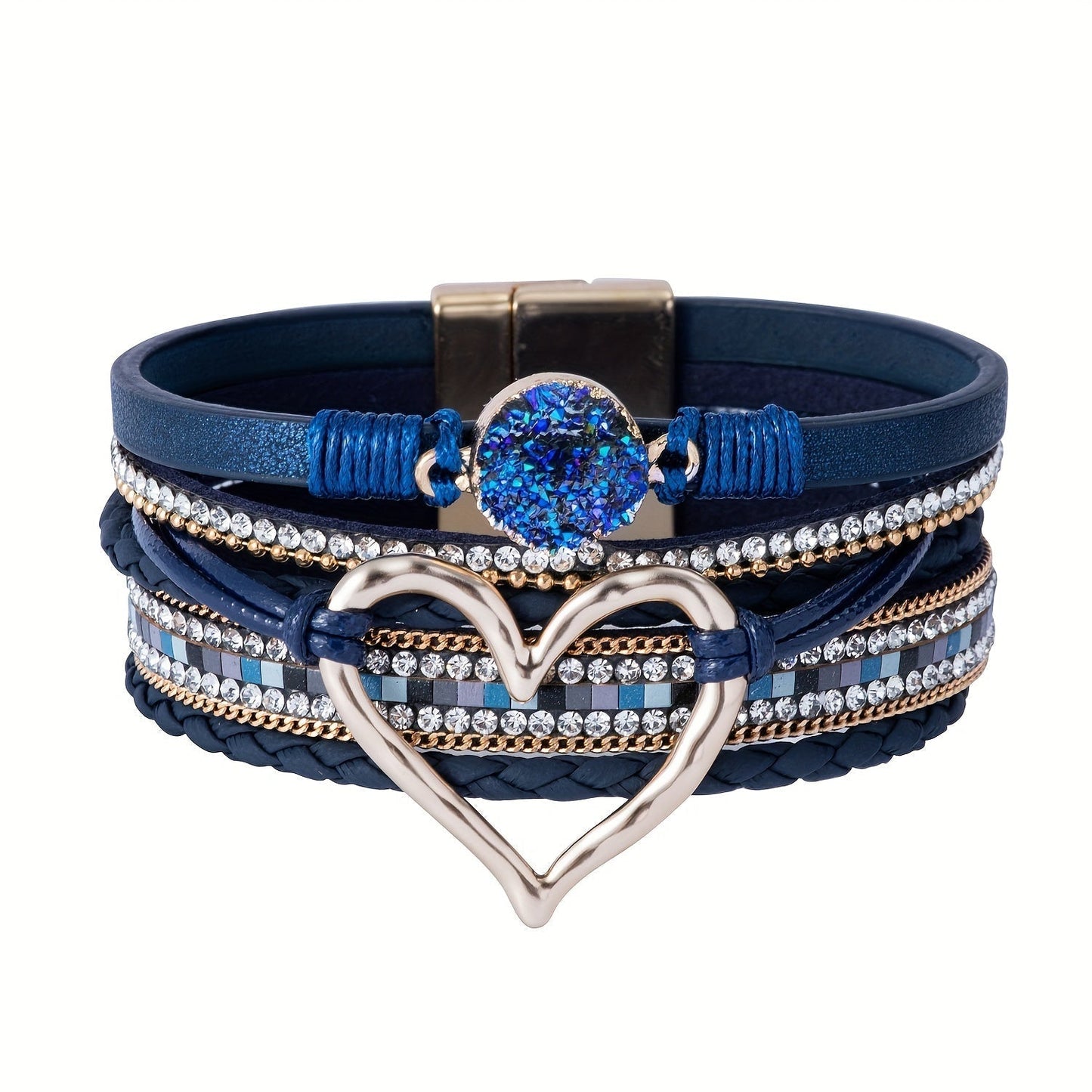 Bracciale in pelle multistrato stile Boho