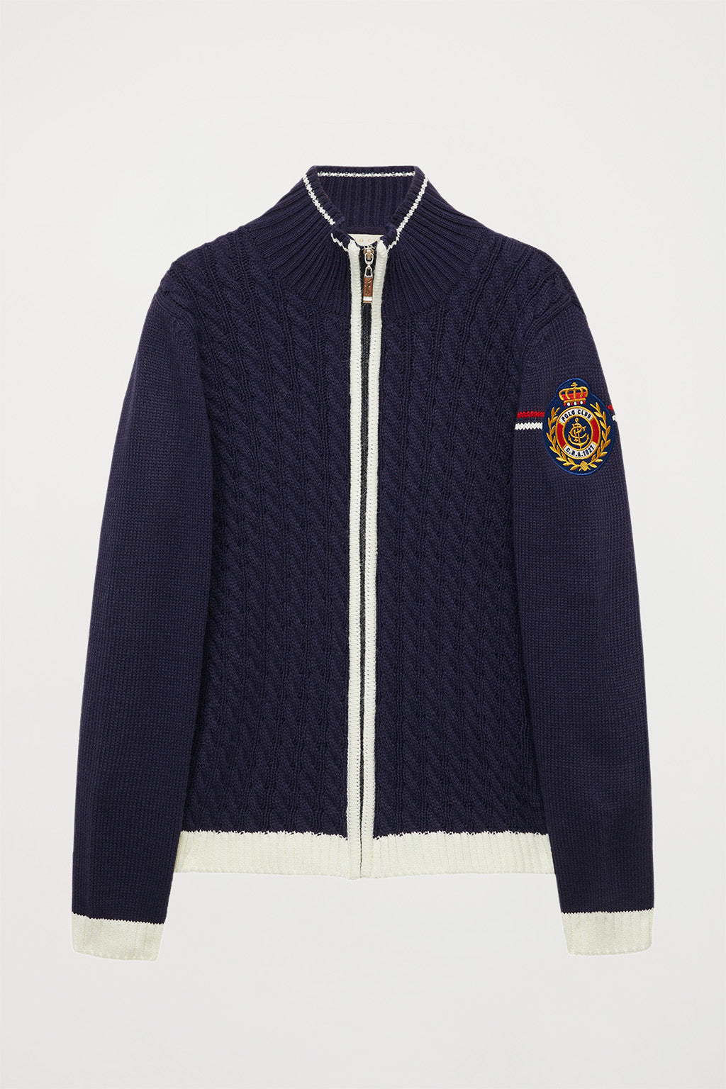 Cardigan blu navy d'ispirazione nautica