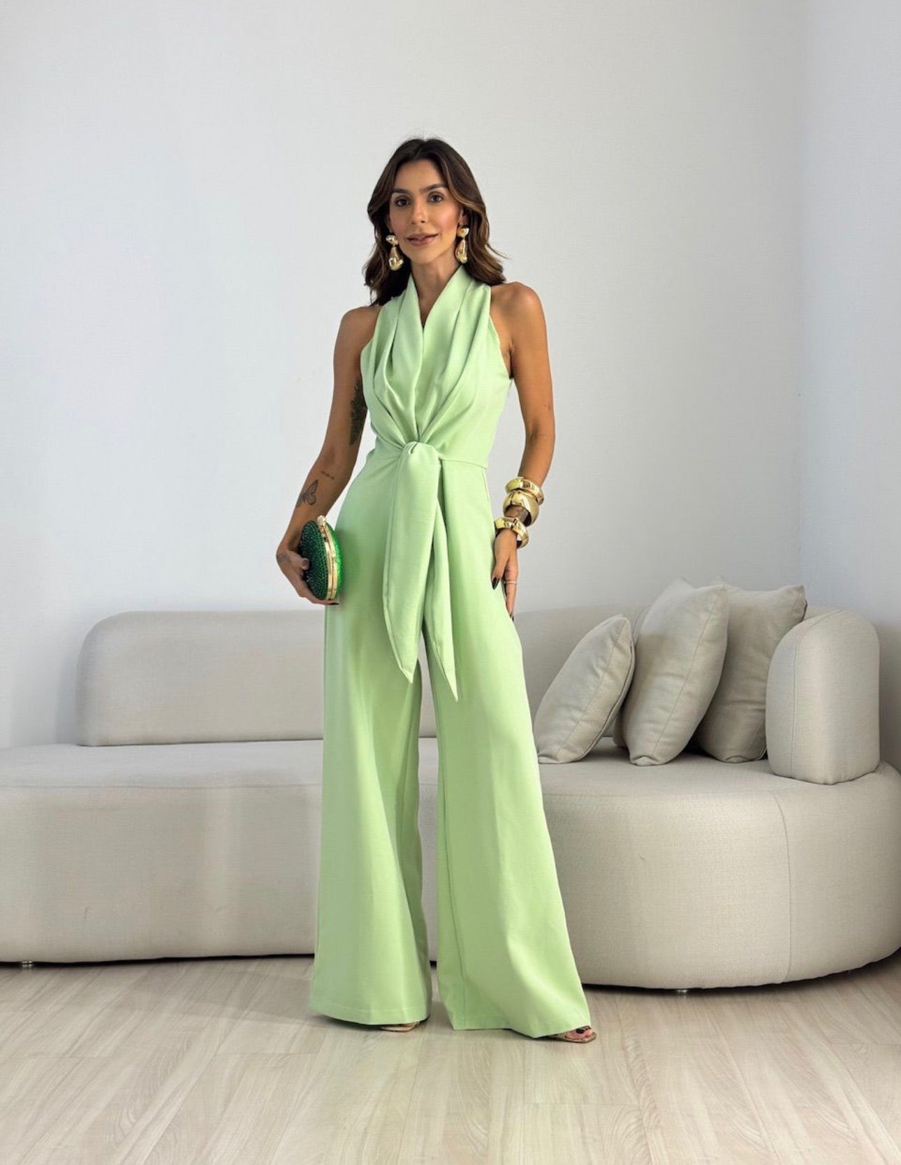 Aurora™ | Jumpsuit Drappeggiato con Nodo Sciarpa