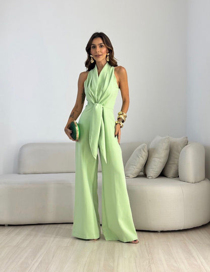 Aurora™ | Jumpsuit Drappeggiato con Nodo Sciarpa