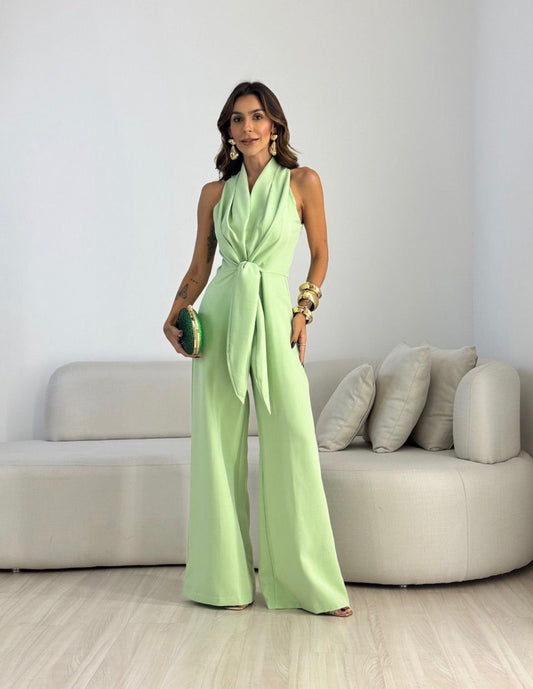 Aurora™ | Jumpsuit Drappeggiato con Nodo Sciarpa