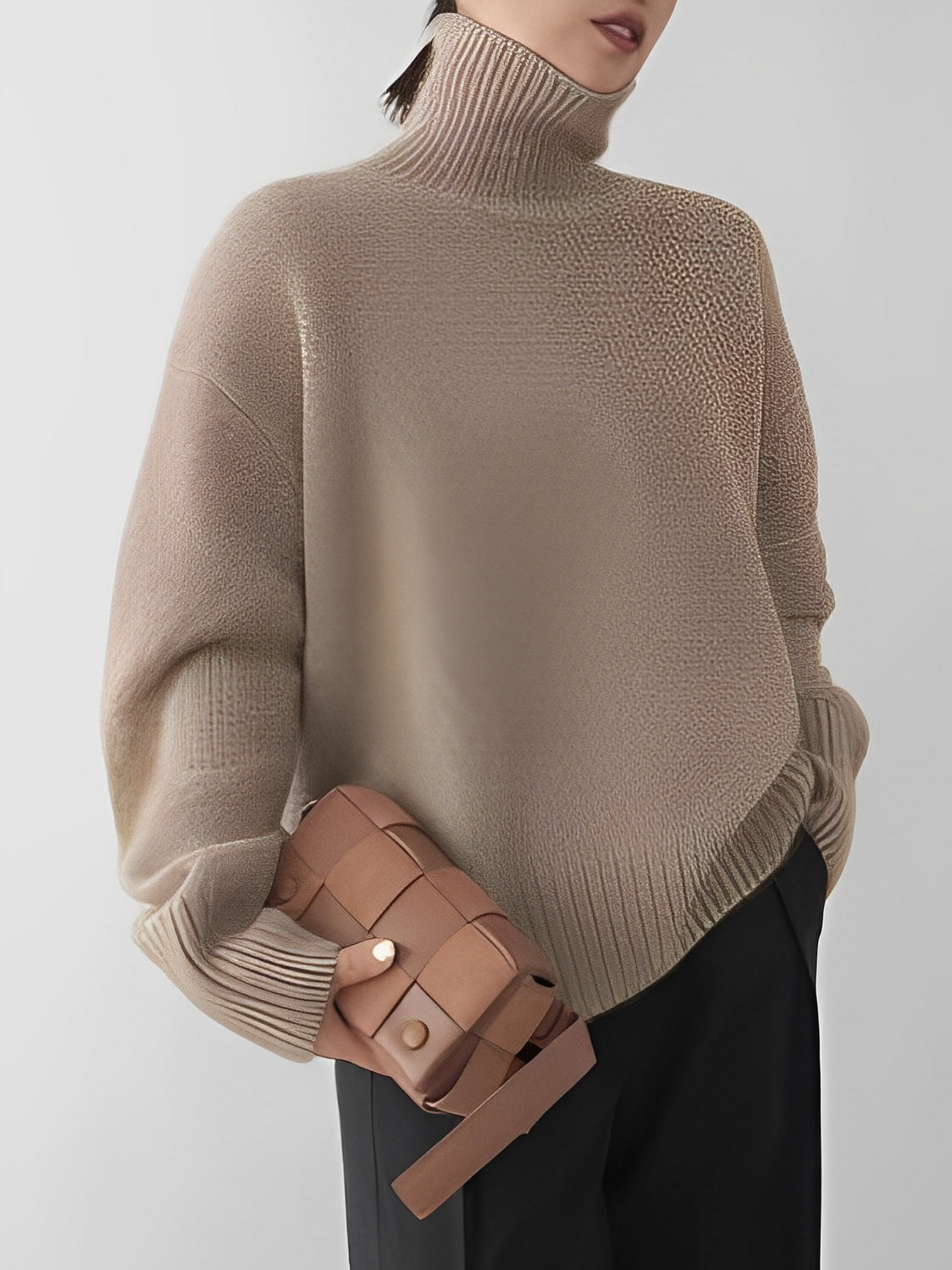 Yvette - Maglione a collo alto in cashmere per donne 