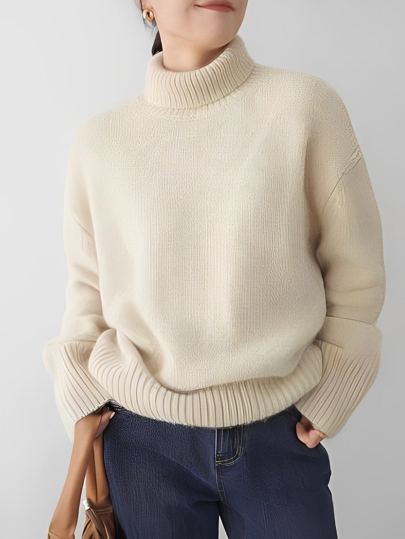 Yvette - Maglione a collo alto in cashmere per donne 