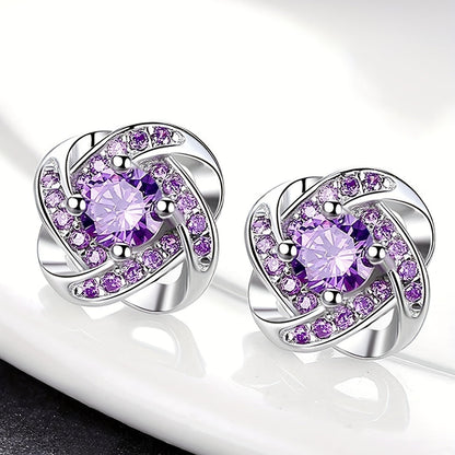 Purple Clover Earrings
