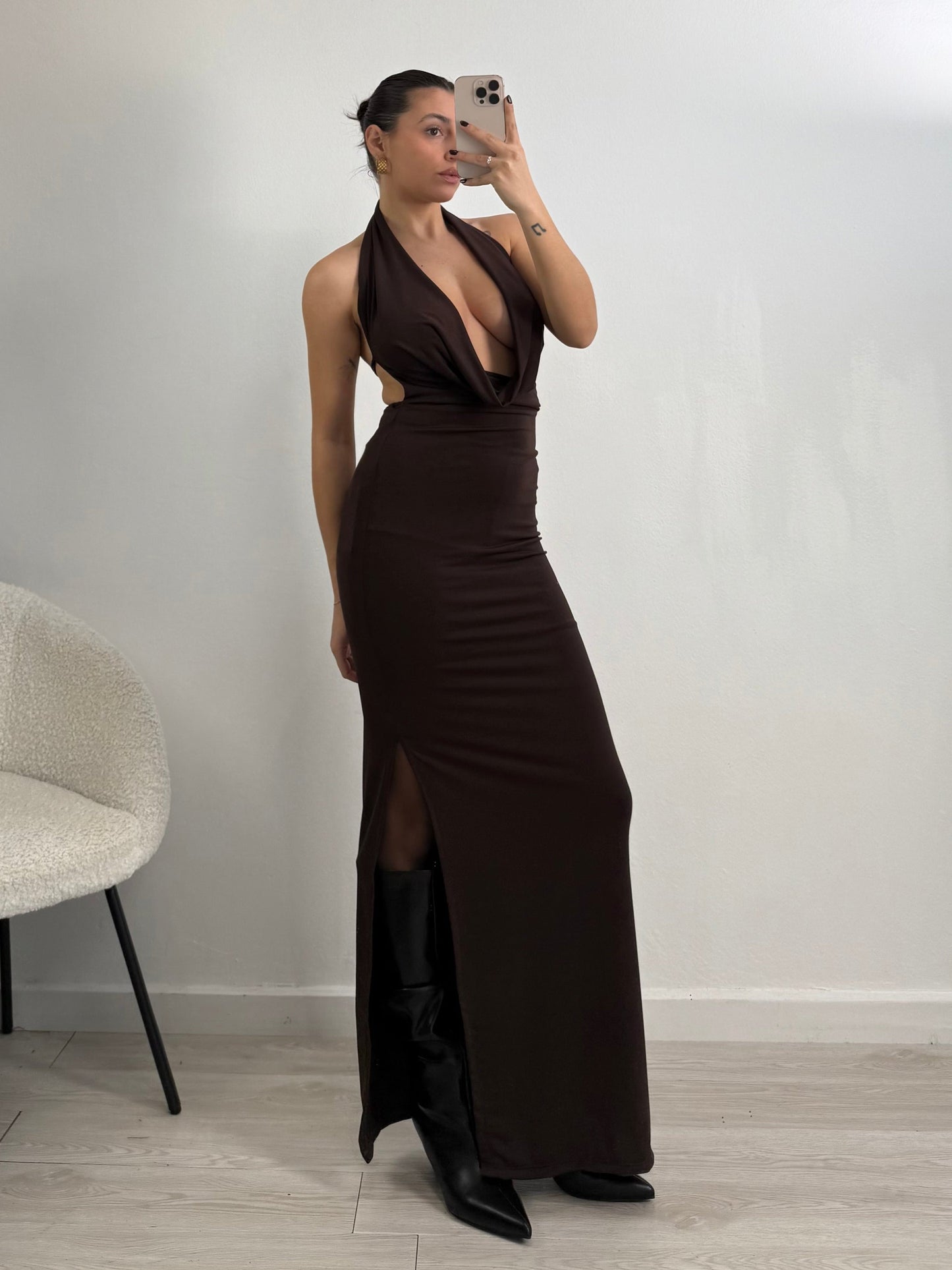 Megan dress long open back