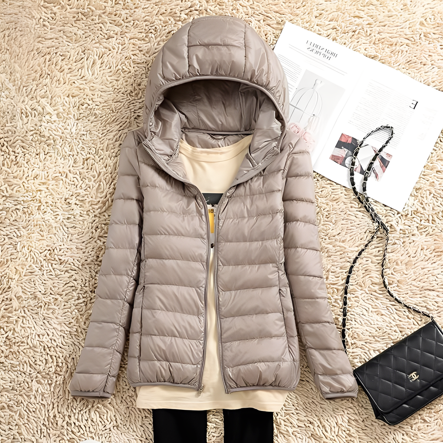 Lyndsay - Casual, sottile giacca di piuma per donne 