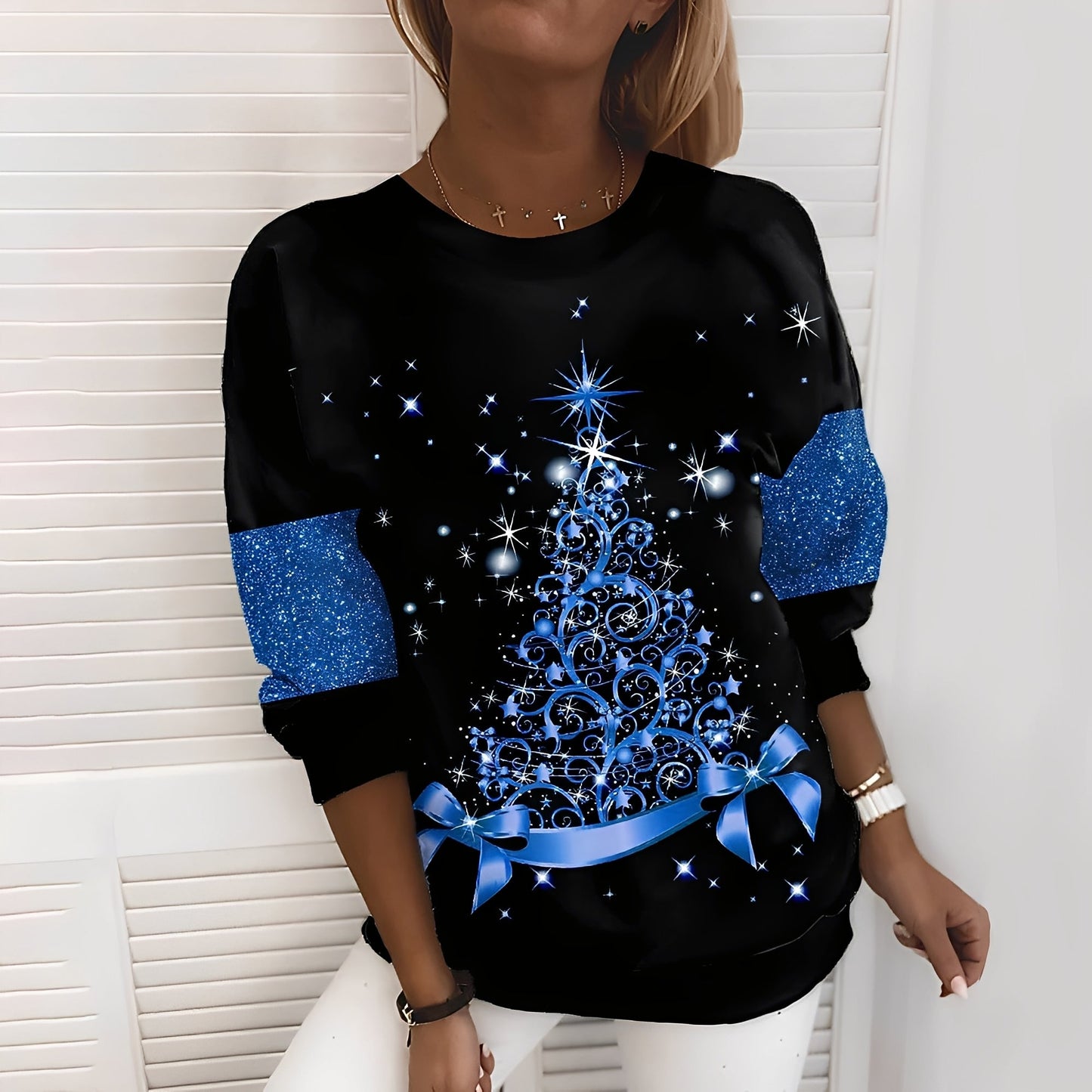 Elizabeth - Maglione festivo con motivo albero per donne