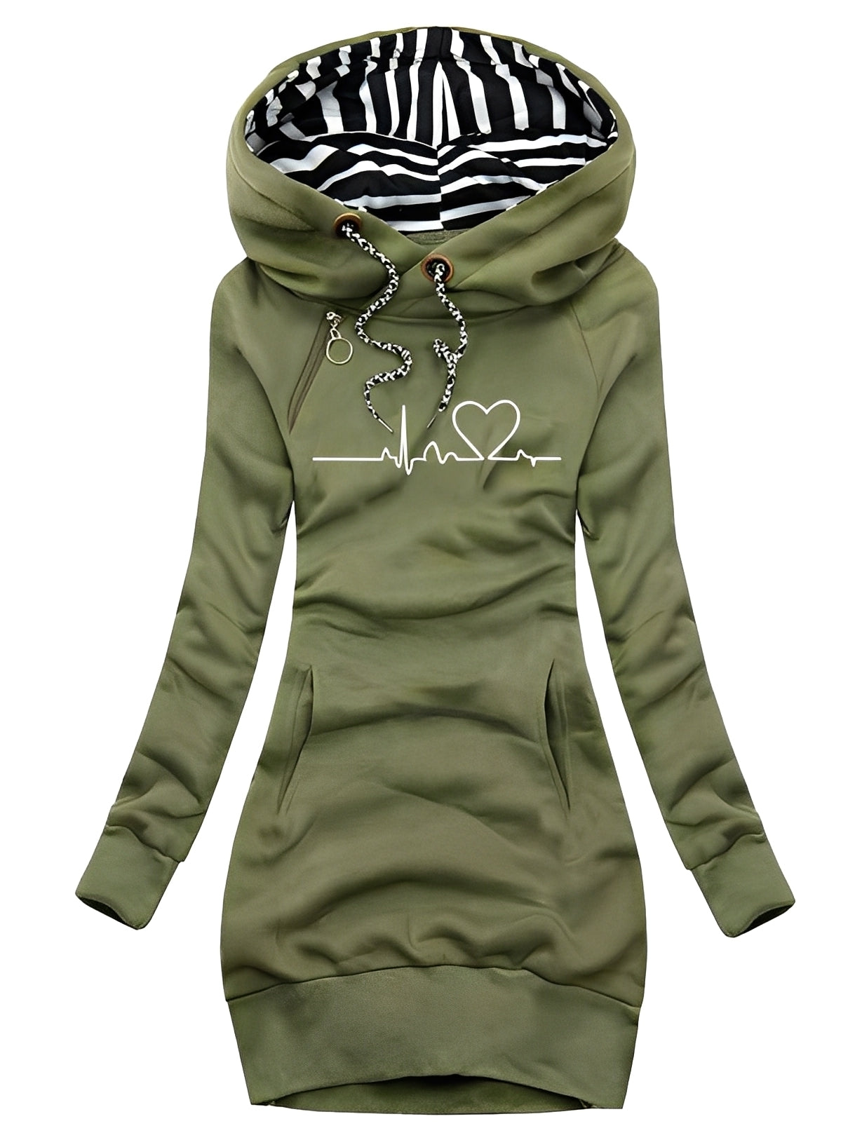 Roxanne - Abito in maglia casual stampata con cappuccio per le donne 