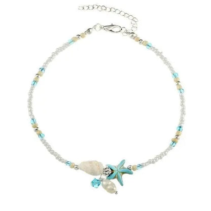Anklet with stars and shells and natural stones