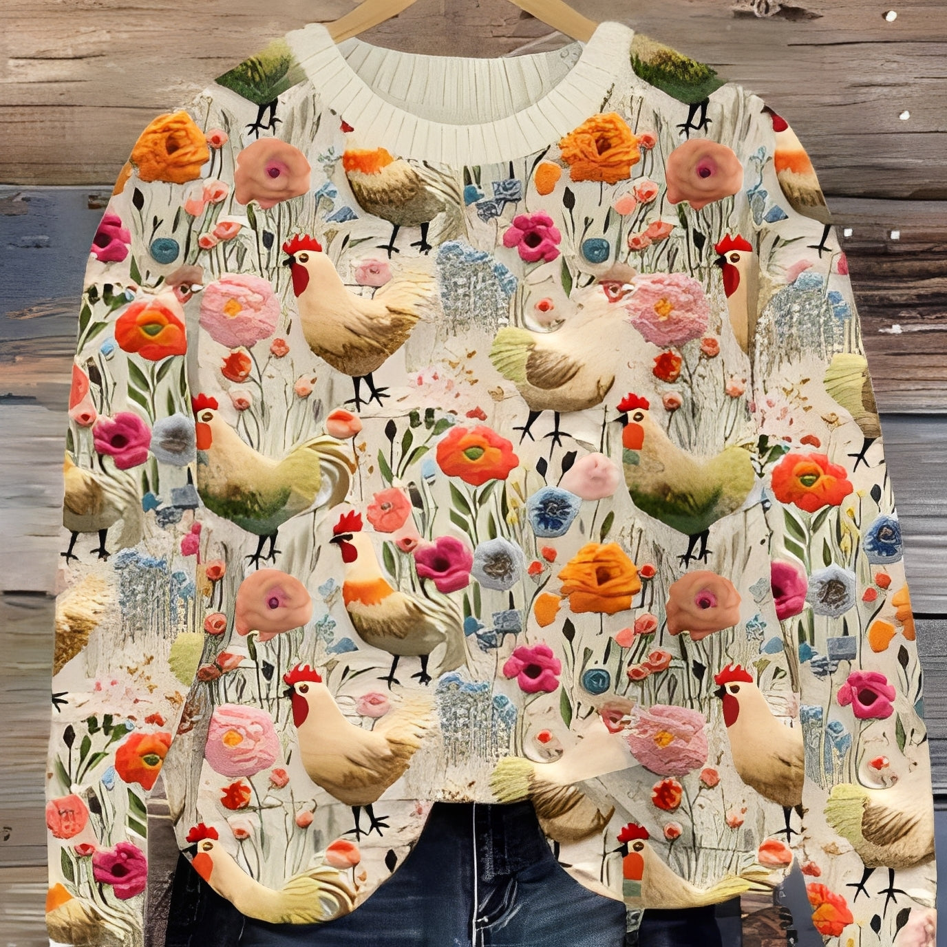 Eunice - Classico Maglione di Lana con Stampa per Donne 