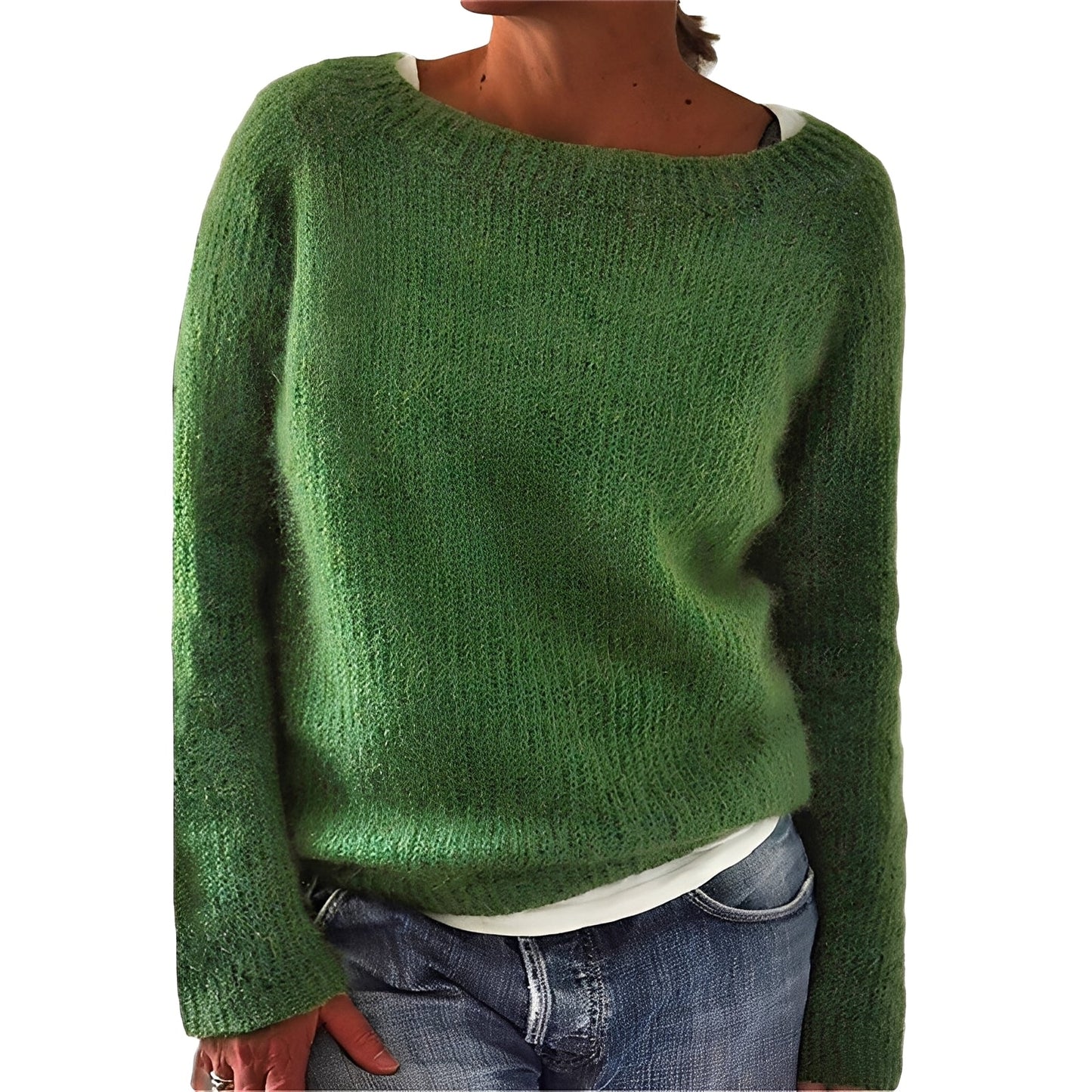 Angelia - Maglia casuale e calda in morbida maglia per donne