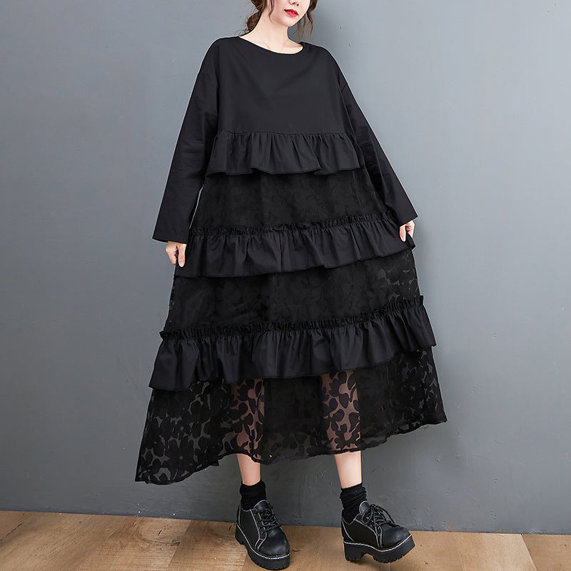 Lauryn - Abito bohemien casual con rouches per donne 