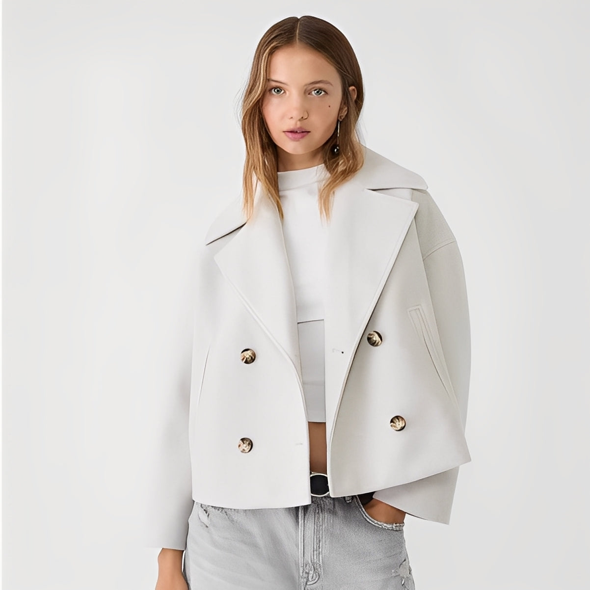 Abegail - Giacca corta casual e ampia per donne