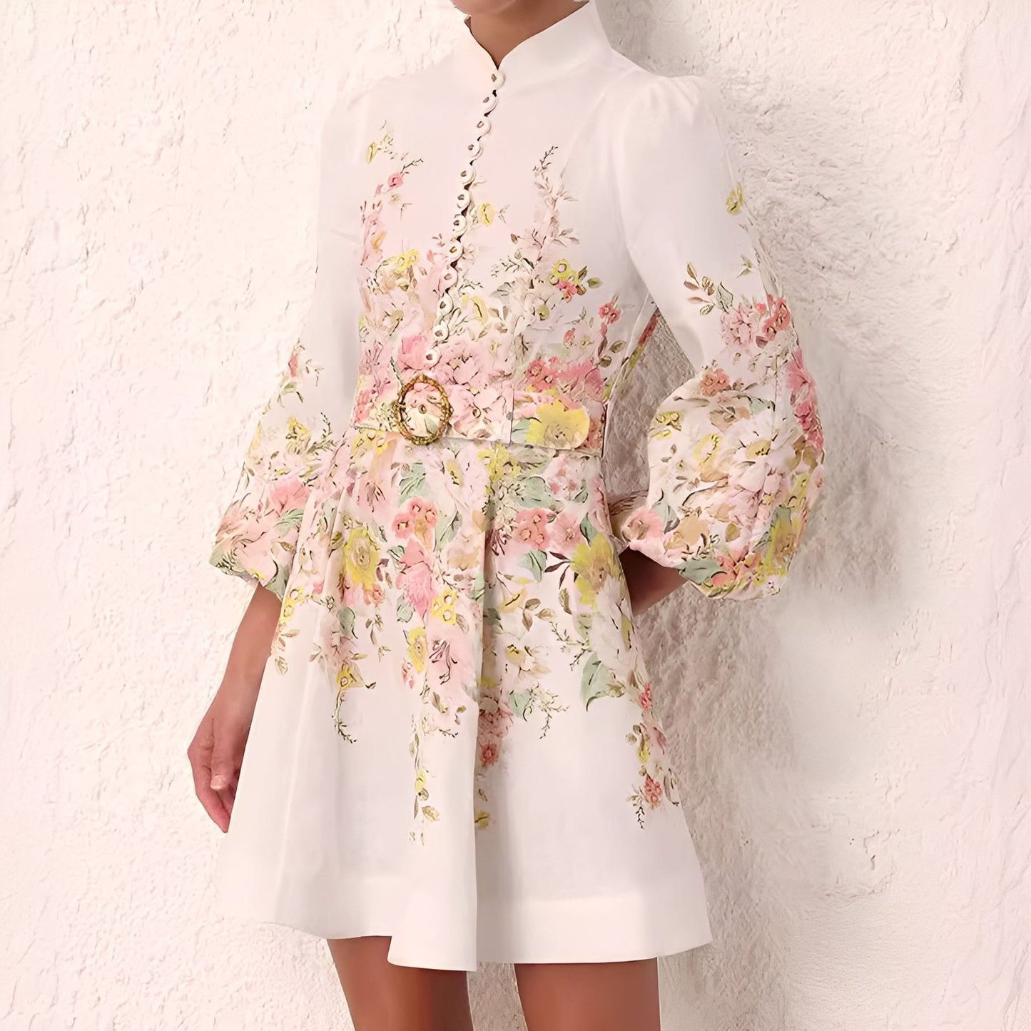 Debra - Elegante miniabito con bottoni per donne 